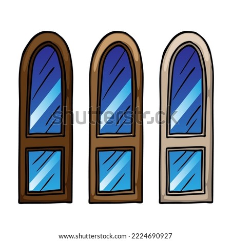 Set of windows vector illustration on white background