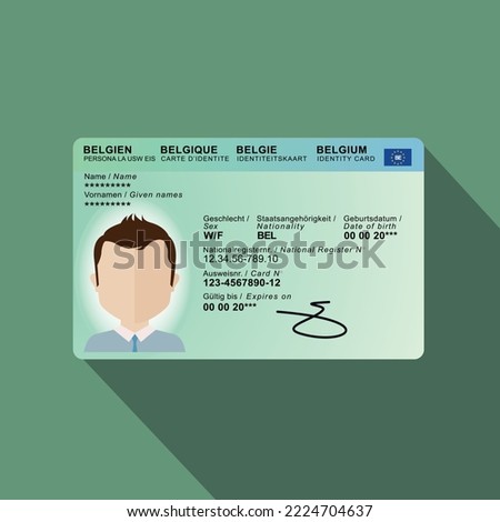 Belgium official identity vector card Royalty-Free Stock Photo #2224704637