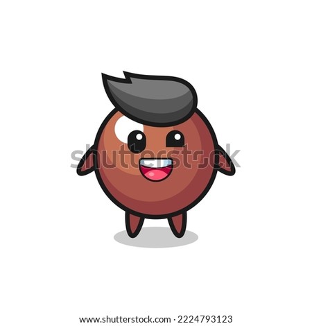 illustration of an chocolate ball character with awkward poses , cute style design for t shirt, sticker, logo element