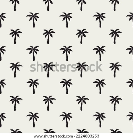 Palm seamless pattern. Repeating palm trees pattern. Modern coconut tree. Contemporary background. Repeated tropical texture for design summer prints. Repeat coconuts palmtree. Vector illustration Royalty-Free Stock Photo #2224803253