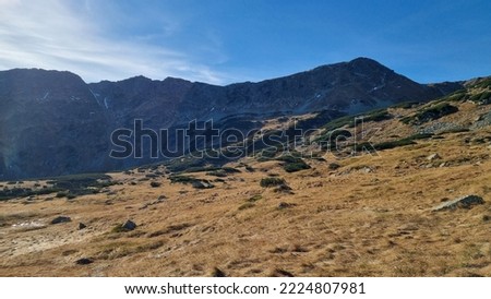 Unusual Polish Tatra Mountains in autumn on a sunny day, place for soul