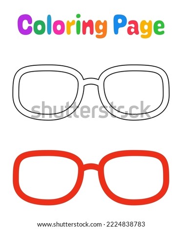 Coloring page with Glasses for kids