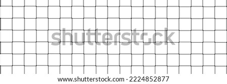 Net texture pattern on white background. Net texture pattern for backdrop and wallpaper. Realistic net pattern with black squares. Geometric background, vector illustration