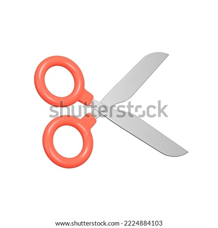 Scissors 3d icon. a tool for cutting various materials. Isolated object on transparent background