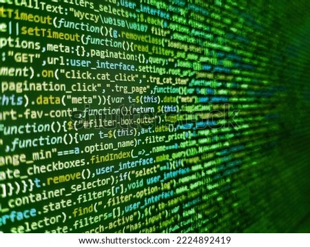 Python programming developer code. Abstract program code on computer screen. Developer working on program codes. Simple website HTML code with colourful tags in browser view on dark background