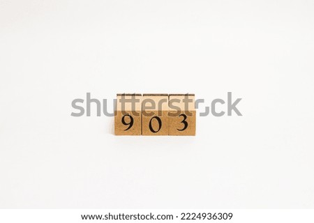 A sequence of three-digit wooden block numbers