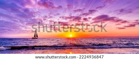 The Sun Rises On The Ocean Horizon In A Colorful Paradise Tropical Beach Landscape In High Resolution Image Format