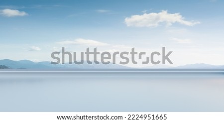 Empty solid clean floor with beautiful landscape background Royalty-Free Stock Photo #2224951665