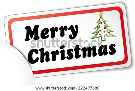 Vector illustration of merry christmas paper card concept