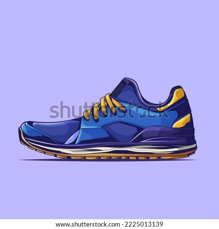 Vector sneakers with isolated background color. Shoe vector. Vector style. Vector illustration.