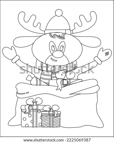 Christmas Coloring Pages Line Art Vector