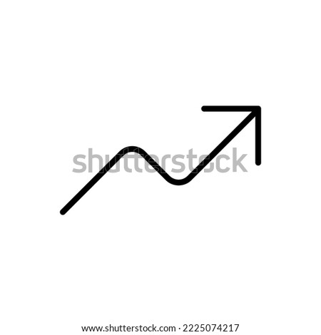 Trending up web and app icon vector png isolated on white background