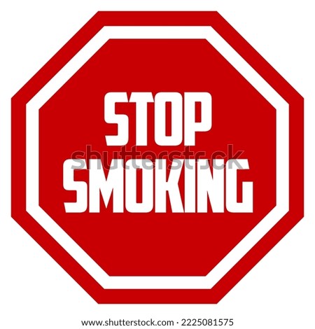 Sign STOP SMOKING on white background, illustration