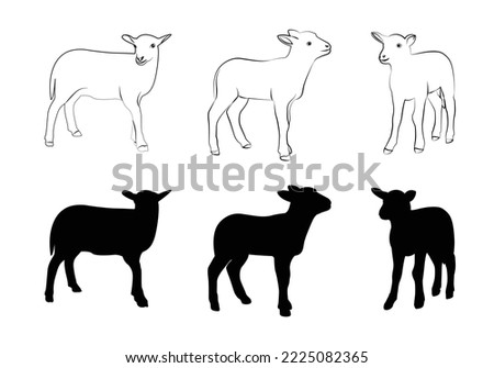 lamb icon vector illustration lamb silhouette Mammal element illustration in simple flat style isolated on white background. Vector symbol design from the farm collection. Royalty-Free Stock Photo #2225082365