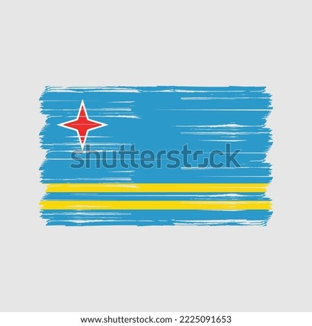 Flag of Aruba vector illustration