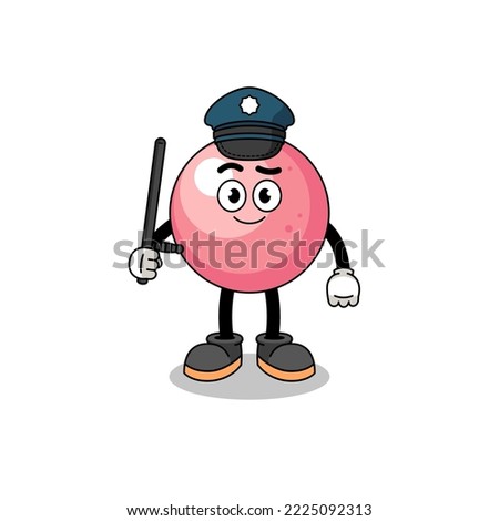 Cartoon Illustration of gum ball police , character design