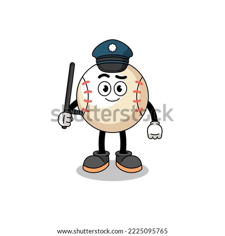 Cartoon Illustration of baseball police , character design