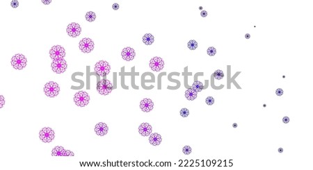 Light Purple vector doodle template with flowers. Gradient colorful abstract flowers on simple background. Pattern for women day promotion.