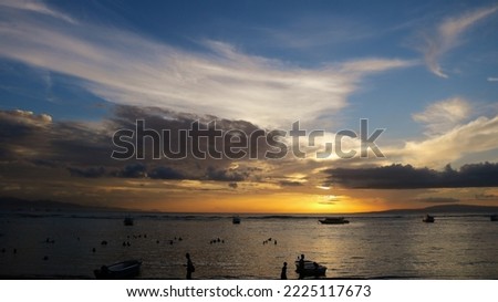 beautiful cloudy sky sunrise on the beach