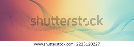 Panoramic colorful abstract stylish multi background with wavy lines - Vector illustration