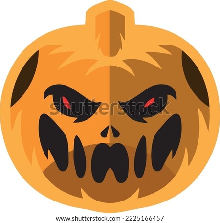 Thin line pumpkin face sign.  Character outline pictogram isolated on white, transparent background.