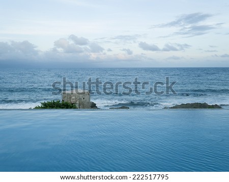 Beautiful pool view against sea