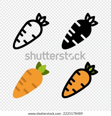 Carrot food icon set. Colorful cartoon carrot icon. Carrot logo. Vegetable and food. Diet sign vector graphics. Vector illustration	 Royalty-Free Stock Photo #2225178489