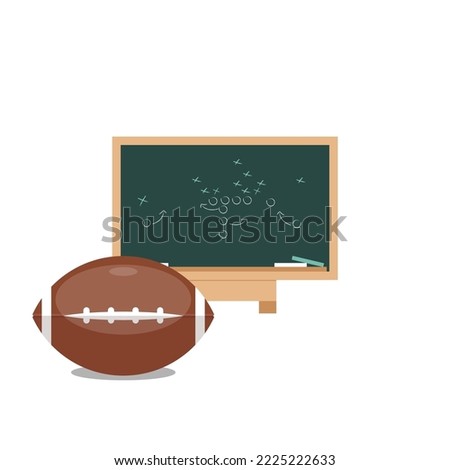American football . Rugby ball is flat. Game plan and strategy.