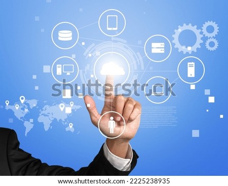 Ð¡loud network in business person hand