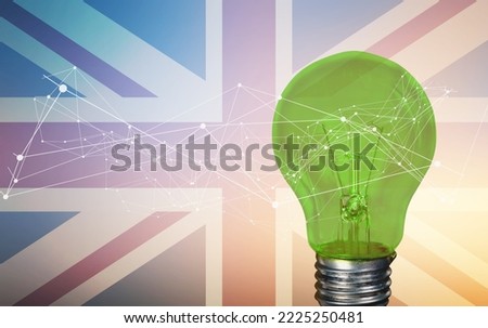 Glass light bulb and USA flag background
