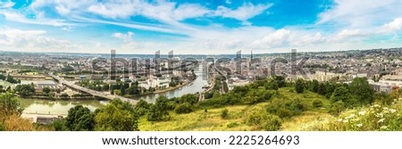 Panoramic aerial view of Rouen in a beautiful summer day, France Royalty-Free Stock Photo #2225264693