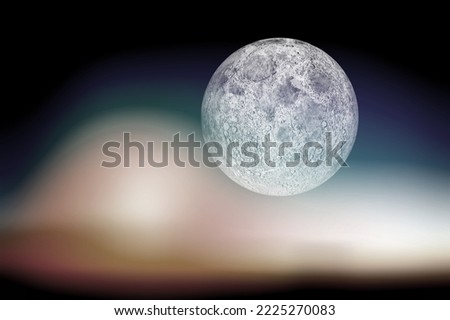 Full big light moon in the sky