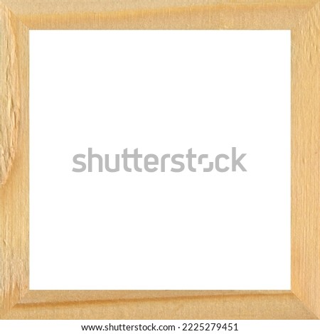 Wooden pine marquetry frame, wooden frame made from a combination of different woods, isolated transparent background