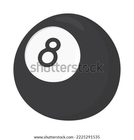 Pool Ball Sign Emoji Icon Illustration. Black Number 8 Vector Symbol Emoticon Design Clip Art Sign Comic Style.