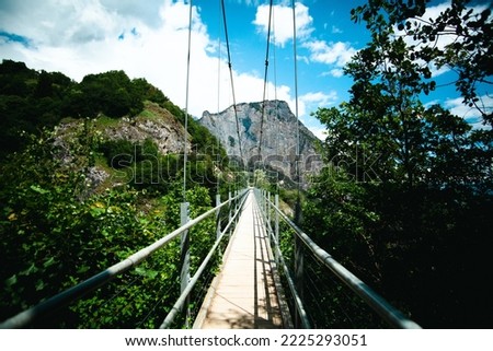 Suspension Bridge in Wallis call le Farinet in nature
