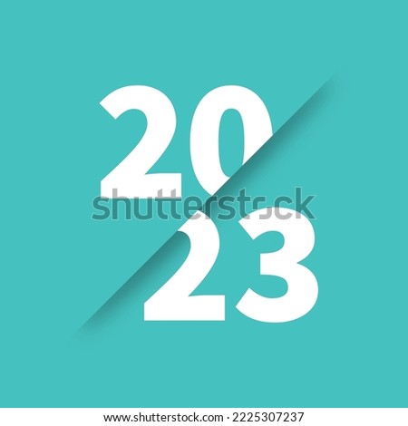 2023 New Year concept of greeting card cover or banner in flat style