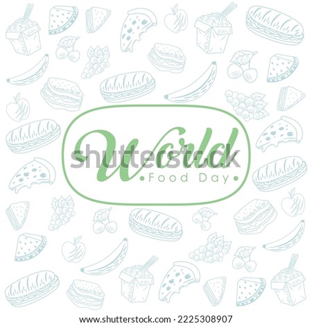 world food day lettering in pattern