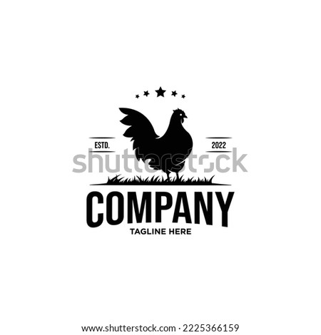 Rooster vintage logo vector silhouette.