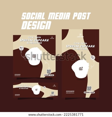 special bakery food menu flyer social media cup cake flyer design