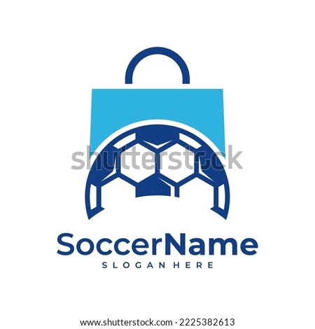 Shop Soccer logo template, Football Shop logo design vector