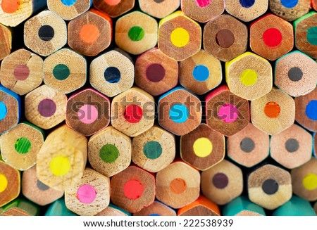Colored pencils background Royalty-Free Stock Photo #222538939