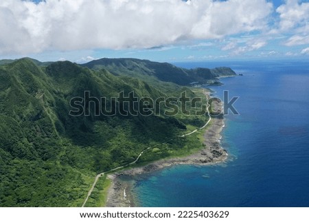 Orchid Island, Coastline and mountain in Lanyu, Taiwan Royalty-Free Stock Photo #2225403629