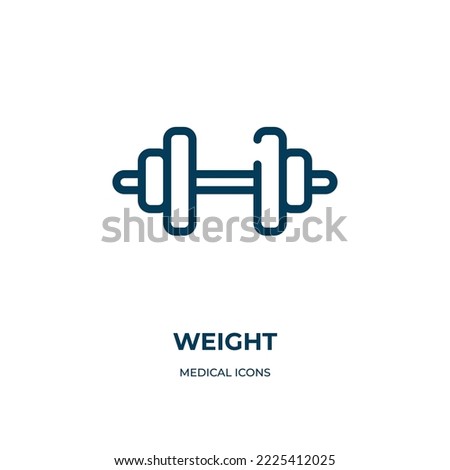 Weight silhouette for medical sport practice icon. Linear vector illustration from medical icons collection. Outline weight silhouette for medical sport practice icon vector. Thin line symbol for use 