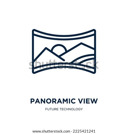 panoramic view icon from future technology collection. Thin linear panoramic view, panoramic, view outline icon isolated on white background. Line vector panoramic view sign, symbol for web and mobile Royalty-Free Stock Photo #2225421241
