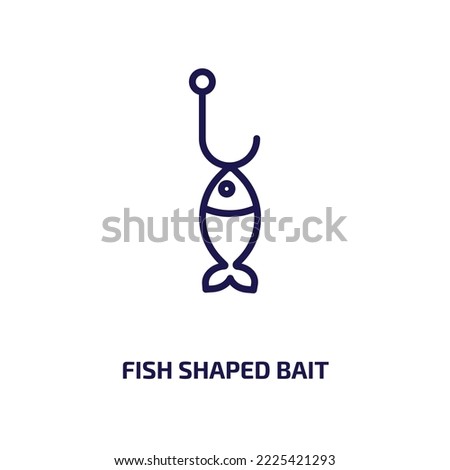 fish shaped bait icon from nautical collection. Thin linear fish shaped bait, bait, catch outline icon isolated on white background. Line vector fish shaped bait sign, symbol for web and mobile