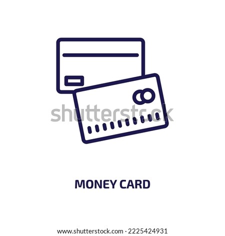 money card icon from other collection. Thin linear money card, credit, card outline icon isolated on white background. Line vector money card sign, symbol for web and mobile