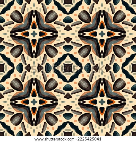 Digital painting abstract vintage pattern, elegant gift wrapping paper template