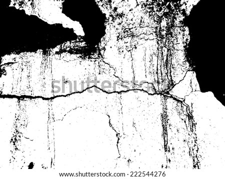 Grunge White and Black Wall Background . Distress Texture for Your Design . Vector Illustration . 