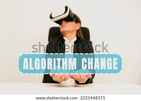 Handwriting text Algorithm Change. Business concept change in procedure designed to perform an operation