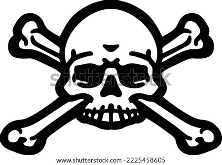 A skull and crossbones pirate jolly roger grim reaper cartoon